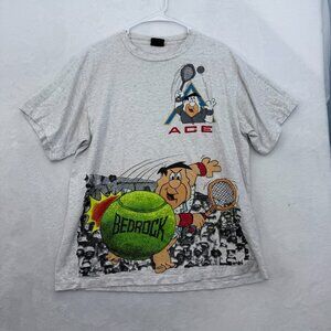 Vintage Flintstones T Shirt Mens L ACE Bedrock Tennis Fred